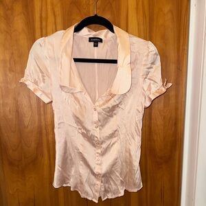 bebe ballet pink silk blouse